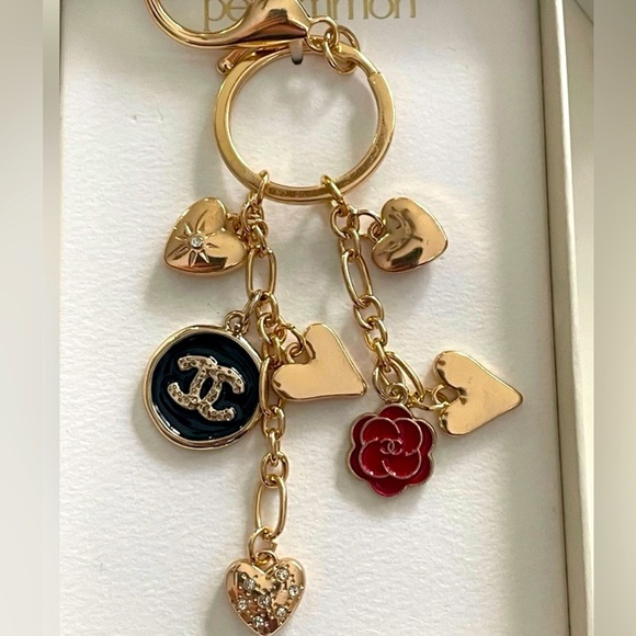 Two (2) CHANEL Stamped Zipper Pull Charms on Unbranded Keychain, EUC - Picture 3 of 8